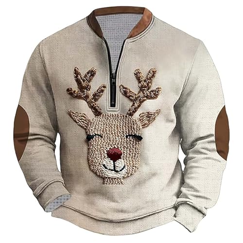 christmas shirts for men,Christmas Jumpers for Men UK Mens Sweatshirts 1/4 Zip Pullover Xmas Fashion Fleece Jumper men's Sweater Casual Long Sleeve Tops Hoodies Outfits Clothing