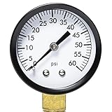 Aquatix Pro Pool Filter Pressure Gauge - Premium Spa/Pool/Aquarium Water Pressure Gauge, 2" Dial, 0-60 Psi, Bottom Mount 1/4", Compatible with Most Brands Such as Hayward, Pentair & Jandy