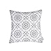 HWY 50 Gray Grey Decorative Throw Pillow Covers 18x18 Inch (1 Piece), Embroidered Cotton Farmhouse Cushion Cover Pillow Case for Sofa Couch Living Room Bed, Little Sunflower