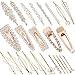 SIQUK 24 Pcs Hair Clips Pearl Barrettes Clips Artificial Pearl Hair Barrettes Gold Hairpins for Women and Girls Bridal Hair Decoration