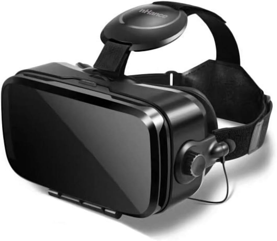 DOMO nHance VR11 Universal Virtual Reality 3D Headset with Inbuilt Stereo Sound Headphone, Capacitive Touch Button, Volume Button, Call Answer Key for Smart Phones Upto 6.2" Screen, Black, Medium