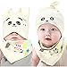 GZMM Baby Cotton Beanie and Bib Set Adjustable Knot Hat 3-12months