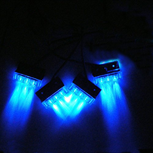 Bininbox 4 x 3 LED Car Truck Grill Emergency Flashing Lights Bar Warning Strobe (blue)