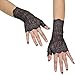 DRESHOW Fingerless Lace Golves UV Protection Prom Party Driving Wedding Black White One Size