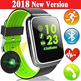 Woqoo Sport Fitness Tracker Smart Watch with Heart Rate Blood Pressure Monitor for Men Women Color Screen Outdoor Smartband Calories Pedometer Timer Music Player Sync Phone Calls SMS for Halloween