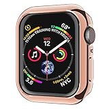 amBand Compatible for Apple Watch Series 4 44mm Case, Soft Slim TPU Bumper Cover Compatible for iWatch Series 4 Rose Gold