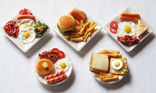 Mixed 5 Assorted Dollhouse Miniature Food,Collectibles