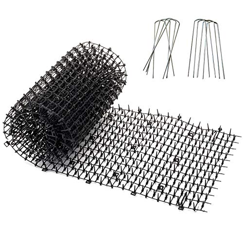 Homarden Cat Repellent Outdoor Scat Mat (13 ft) - Deterrent Scat Mats for Cats and Dogs - Indoor/Outdoor Deterrent Devices - Includes 12 Garden Staples