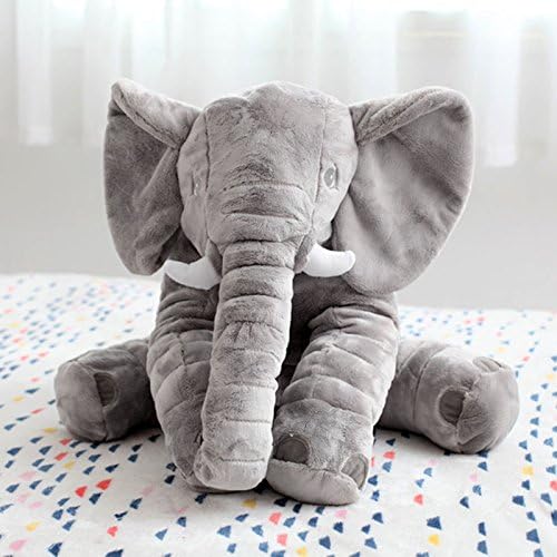 Sey's Baby - Baby Kdis Long Nose Elephant Soft Plush Stuffed Toys Doll Cushion Lumbar Pillows / Gray Color
