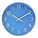 Epy Huts Modern Wall Clock Battery Operated Indoor Non-Ticking Silent Quartz Quiet Sweep Movement Wall Clock for Office,Bathroom,Living Room Decorative 10 Inch Blue