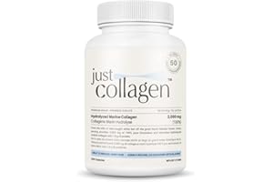 Just Collagen Hydrolyzed Marine Collagen Peptides 200 Capsules - Type 1 Collagen from Wild-Caught Fish for Hair Skin Nails Jo
