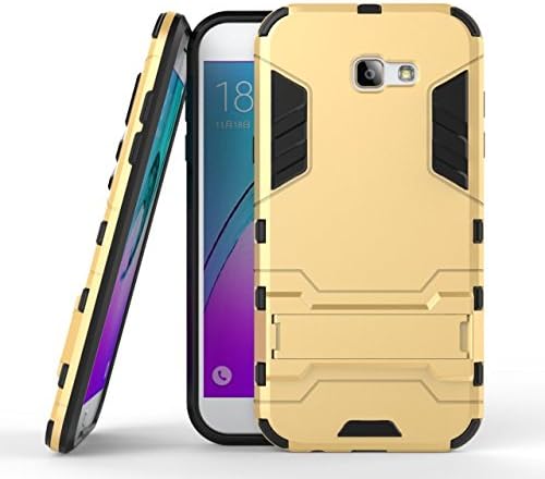 Samsung A7 2017 Case, Iron Bear Style Premium 2 In 1 Plastic And TPU Armor Shockproof Protective Hard Back Case Cover With TV Holder For Samsung Galaxy A7 2017 ( Color : Gold )