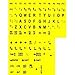 Large Print Key-Top Stickers - Black On Yellow Background, Non-Transparent Oversized Characters Keyboard Stickers for the Visually Impaired and Low Vision
