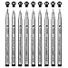 Tingeart Set of 9 Fineliner, Waterproof Archival Ink Fine Point Micro-Liner, Brush & Calligraphy Tip Nibs, Artist Illustration, Office Documents, Scrapbooking, Technical, 9pcs Black Pen