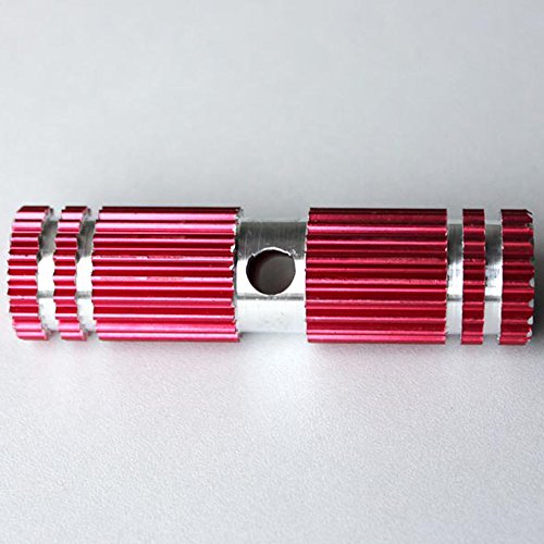 2x Premium Mini Red Metal Alloy Kid-Sized Foot Pegs Fits Most Regular BMX Trick Mountain Bicycles (2.67in Long, 0.35in Diameter Hole, 0.75in Wide)