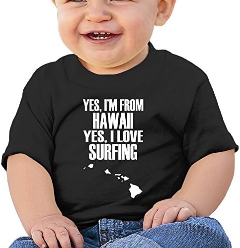 Baby's Surfing Girl Hawaii Tshirts Little Boy's & Girl's Black Size 6 M (6-24 Months)