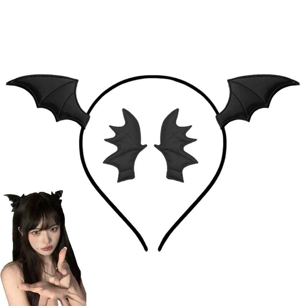 Guqqeuc Black Bat Wing Headband Halloween Bat Hair Clip for Women Halloween Bat Headband Devil Wings Barrettes Cosplay Costume Head band Halloween Hair Band Bat Hairpin Halloween Accessories 3Pcs