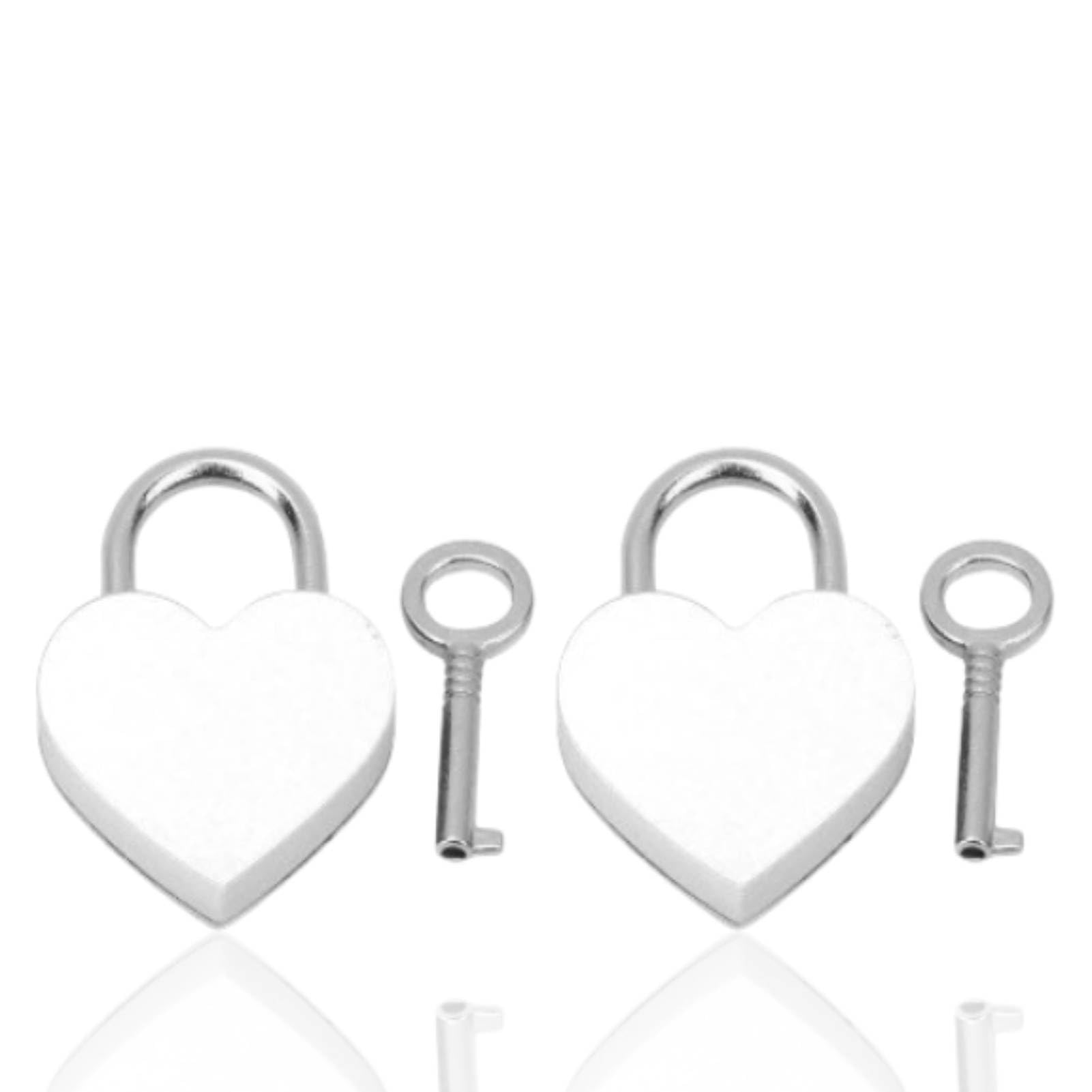2 Sets Mini Heart Shape Padlock Heart Shape Lock,Key Padlock Heart Padlocks,Small Locks with Keys Heart Lock and Key Pad Locks Mini Locks Padlock,30x39mm/1.2 x 1.5inch