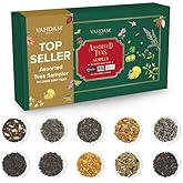 VAHDAM Top 10 Favourites Tea Sampler Set | Loose Leaf Tea (50+ Cups) | Tea Variety Pack with Green, Herbal, Black & Chai Brew