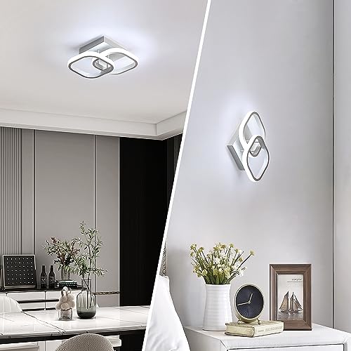 Comely 2 Pacchi Plafoniere a LED Moderne, 24W 2700LM Lampada da Soffitto a LED Quadrata Piccola Bianco Freddo 6500K Apparecchi di Illuminazione per Interni per Camera da Letto Corridoio