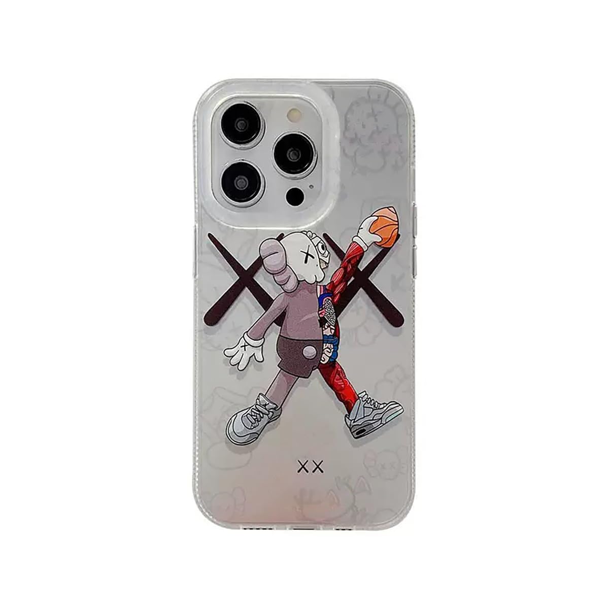 CYTCreation Cool Anime Black for Boys Case for iPhone 14 Plus/15 Plus Phone Case with Trendy Robot Cartoon Design, Street Artworkn IMD Laser Shockproof Silicone Protective Cell Back Cover