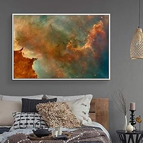 Framed Canvas Wall Art for Living Room, Bedroom Glitter Galaxy VI Canvas Prints for Home Decoration Ready to Hang - 16x24 inches