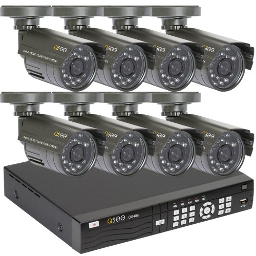Q-See QS408-811-5 8 Channel H.264 DVR with 8 Indoor/Outdoor Cameras with 500 GB Hard Drive