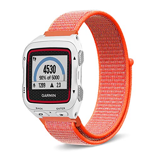 C2D JOY Sport Loop for Garmin Forerunner 920XT Watch Band Replacement GPS Multi Sport WatchWoven Nylon Wrist Bands No Buckle Needed - Nectarine, Medium Fits 5.2-8.2in. Wrists - Thumbnail 2