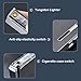 Moonwbak Full Pack 20 Regular Cigarettes Case/Box with Lighter USB Rechargeable Cigar Lighter Flameless Windproof Electric Lighter, Brushed Black, Small