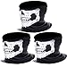 eBoot 3 Pack Seamless Skull Face Tube Mask Motorcycle Face Mask Outdoor Mask Sport Headwear (White)