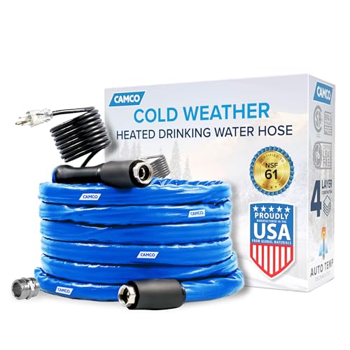 Camco 50Foot Heated Drinking Water Hose Features Water Line Freeze