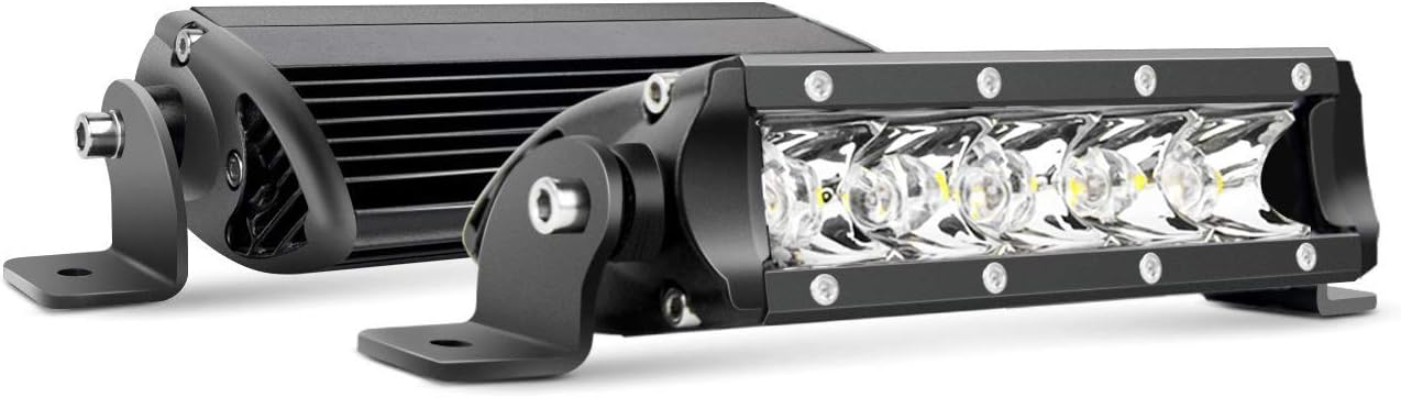 Nilight 40001S-B Bar Super Slim 2PCS 7 Inch 30W Spot Driving Fog 3600LM Single Row Off Road led Lights for Jeep-2 Style Mounting Brackets, 2 Years Warranty: Automotive