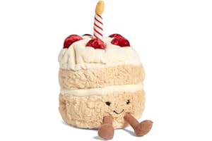 EASELR WeightedPlush 12" Birthday Cake Plush Cute Smile Cake Pillow Stuffed Animals Funny Soft Food Plushies Toy for Gifts for Kids Birthday