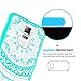 Samsung Galaxy Note 4 Case Clear with HD Screen Protector, AnoKe Mandala Flower Cute Women Girls Acrylic Rubber TPU Bumper Ultra Thin Slim Fit Phone Cover Cases for Samsung Galaxy Note 4 -TM CH Mint