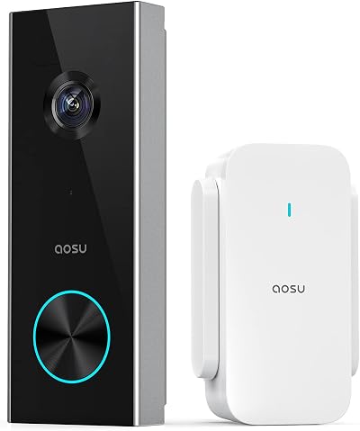 aosu Video Doorbell Wireless 2K HD Battery Powered Human Detection Alexa