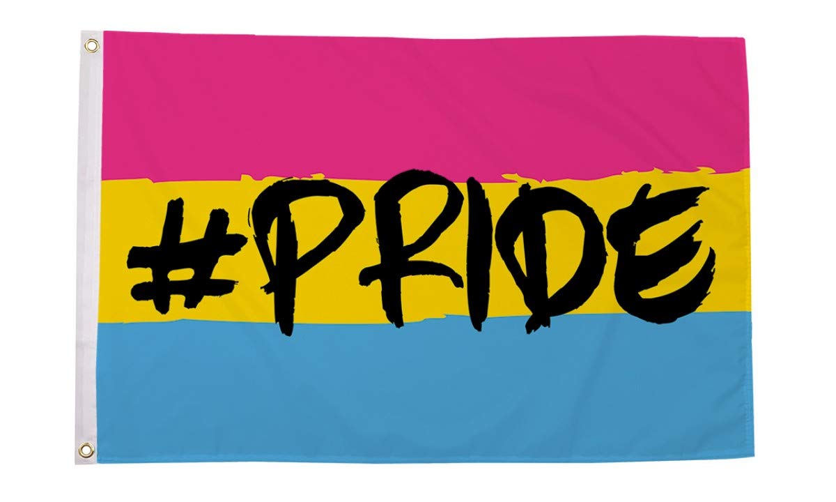 AZ FLAG - Pansexual Hashtag Pride Flag - 3x5 Ft - 100D Polyester Pansexuality Lgbt Banner with Two Metal Grommets - Fade Resistant - Vivid Colors - 3' x 5' Feet - 150x90 Cm