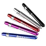Pixnor 3pcs Reusable LED Penlight with Pupil Gauge ( Warm White Light,Random Color)