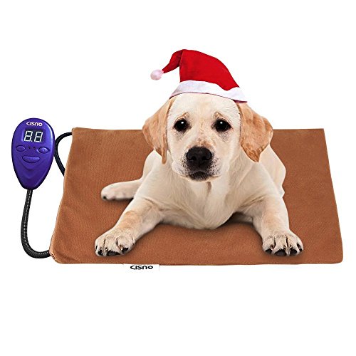 CISNO Cat Heating Pad Electric Warmer Pad Mat, Waterproof, Removable Fleece Covers 15 Watts