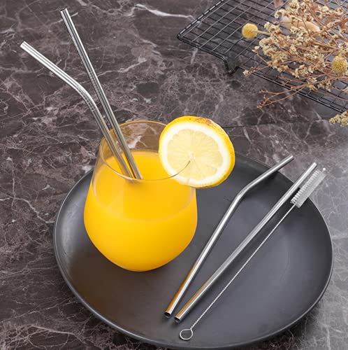 Strohhalm Edelstahl, Metall Strohhalm, Wiederverwendbare Strohhalme, 12er Set Metal Straw, Trinkhalme mit vier… – Bild 8