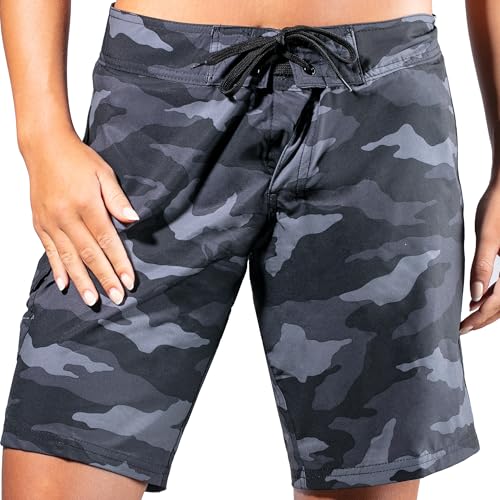 Kanu Surf Womens, Marina Solid Stretch Boardshort (Reg & Plus Sizes), Beach Cam…