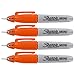 Sharpie Mini Permanent Markers, Fine Point 0.7mm, Orange Ink, Pack of 4