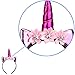 Unicorn Horn Headbands Hair Band with Flower Ears for Girls Birthday Cosplay Party Accessory, Random, 6 Pack
