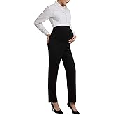 Bhome Maternity Jeans Stretch High Waisted Pants for Work, Career, Office, and Dress