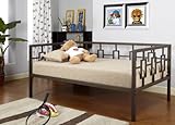 Brown Metal Twin Size Miami Day Bed (Daybed) Frame With Metal Slats