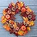 ZNFSZ Woodbury Pumpkin Harvest Silk Fall Front Door Wreath, 22 Inches, Beautiful White Gift Box Included