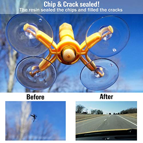 Windshield Repair Kit, Professional Windshield Treatment Car Windshield Crack Repair Kit, Auto Windshield Chip Cracked Glass Repair Resin Fix Bullseye Crack, Rock Chip,Spider Web, Starburst, Half Moon