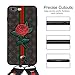 Dairnim iPhone 7 Plus Case, iPhone 8 Plus Case, Ultra-Slim Non-Slip, 3D Rose Pattern Relief, Soft TPU, Long Short Lanyard, Vintage Retro Phone Case for iPhone 7, 8 Plus 5.5 Inches, Brown