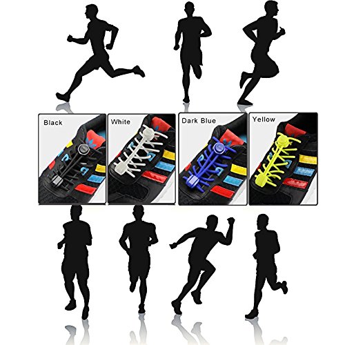 image for Coolnice Silicone Elastic No Tie Shoe Laces for Kids, Adults Tennis Sh