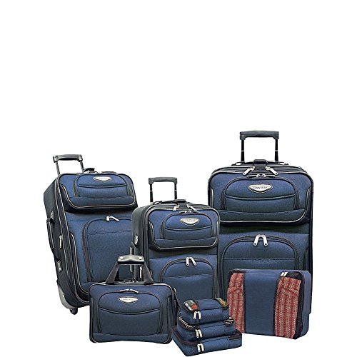 Traveler's Choice Amsterdam II 8 Piece Luggage Set in Navy