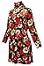 JunipeRose Women Vintage Floral Casual Velvet Turtleneck Long Sleeve Dress